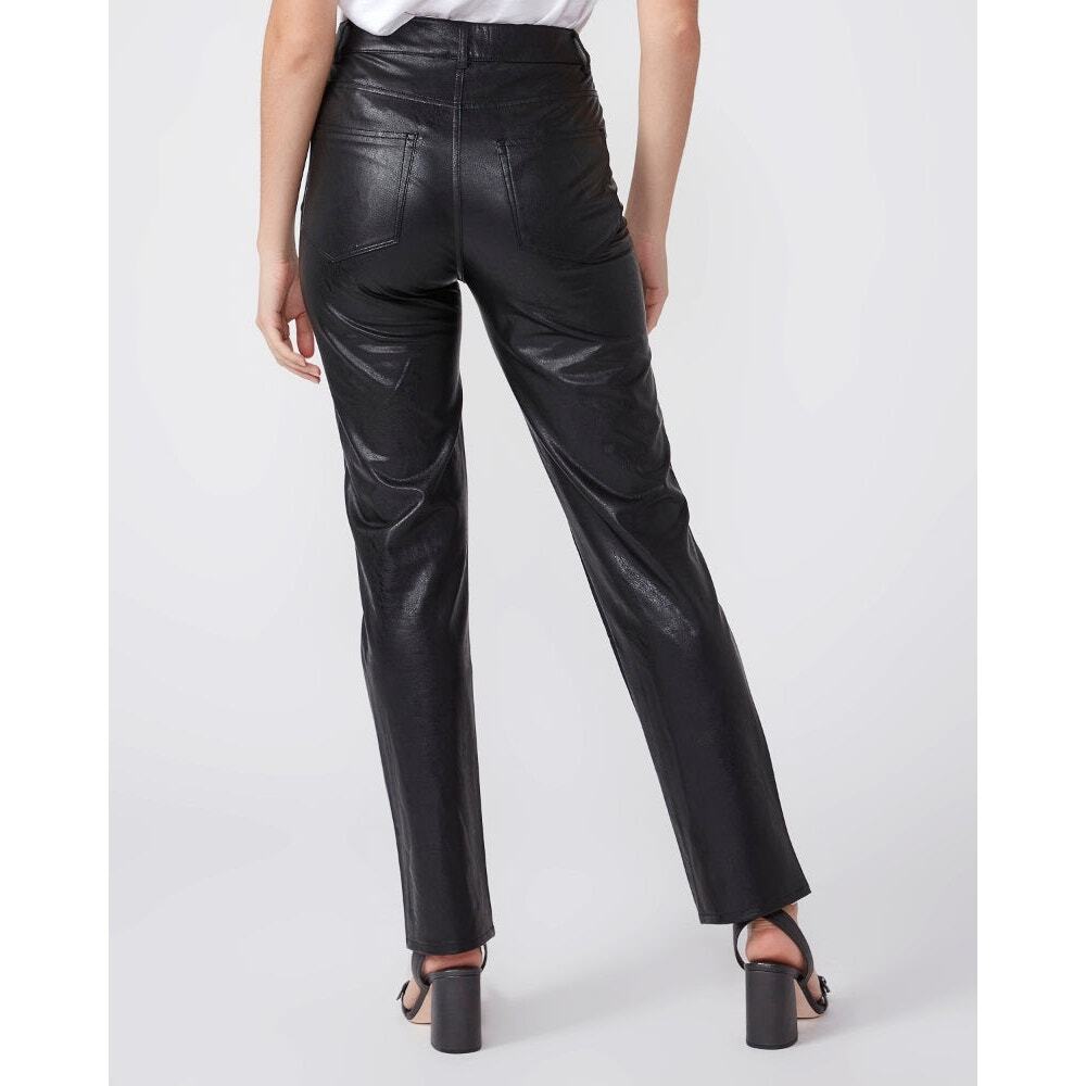 Paige Stella Straight Black Vegan Leather Pants Size 32